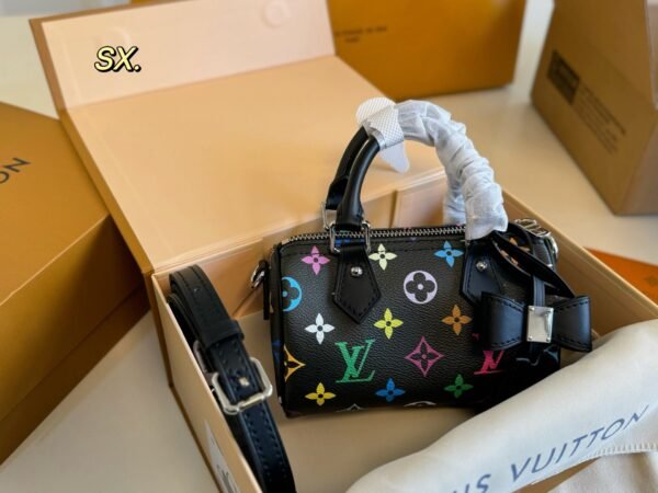 LV Black Monogram Multicolore Speedy 16 Nano * Takashi Murakami