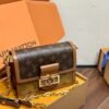 LV Daphine Messenger Bag, made of full-grain cowhide.