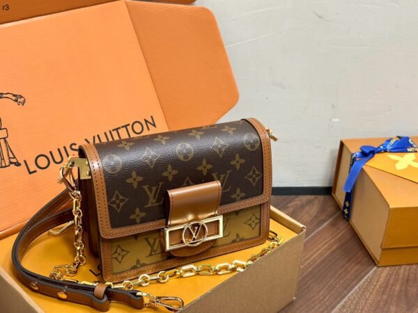 LV Daphine Messenger Bag, made of full-grain cowhide.