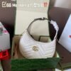 Gucci Marmonto Half-Moon Bag in White