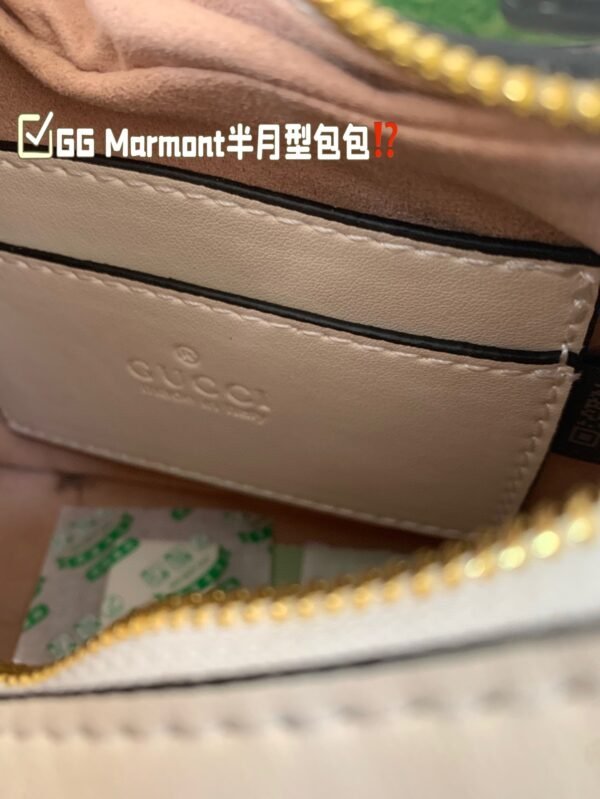 Gucci Marmonto Half-Moon Bag in White